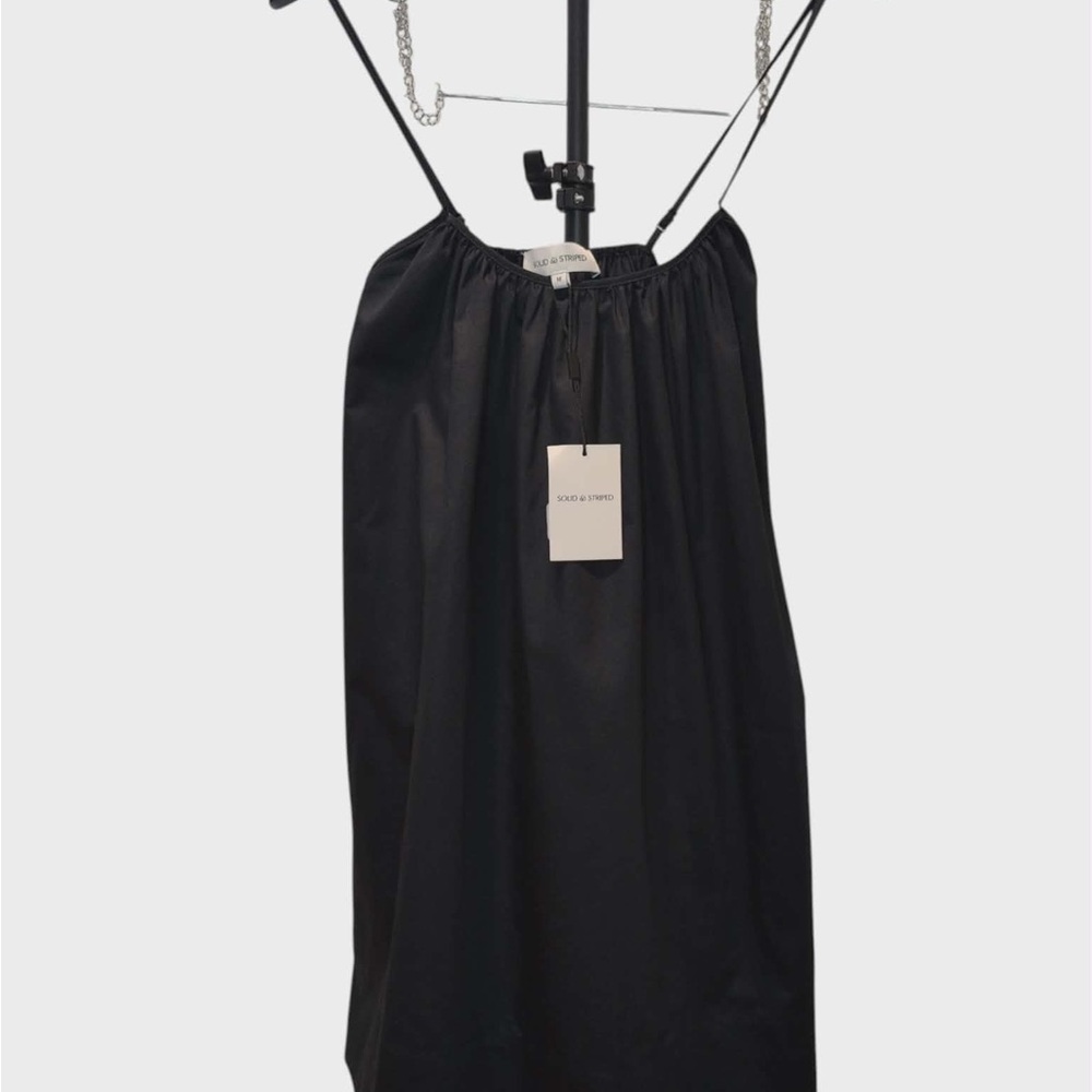 SOLID & STRIPED Black Spaghetti Strap Dress NWT - image 1